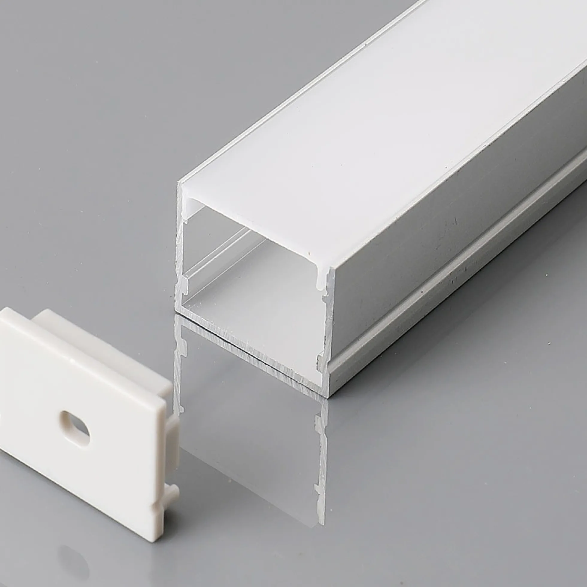 Aluprofil til LED-strip, 2000x30x20 mm, sølv