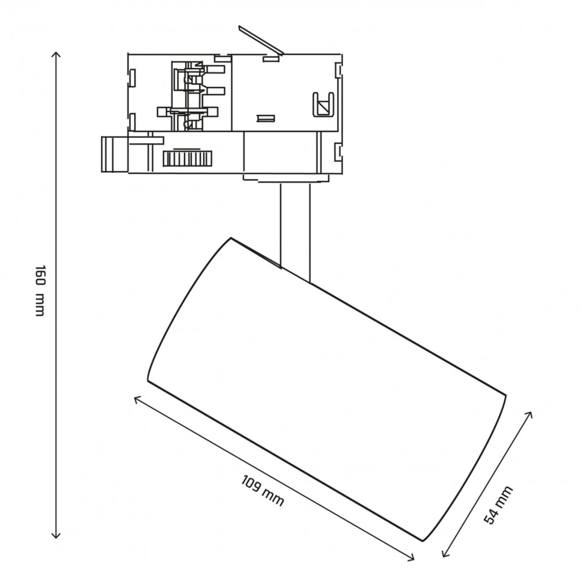 Andromeda Prime skinnespot, 3-faset CCT, 230V, 25°, IP20, DI, Spectrum, RA80