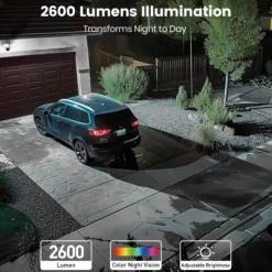 Aosu FloodlightCam Pro, overvågningskamera med 360° dækning og bevægelsesaktiveret lys, 3K