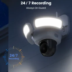 Aosu FloodlightCam Pro, overvågningskamera med 360° dækning og bevægelsesaktiveret lys, 3K
