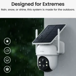 Aosu SolarCam D1 Classic Kit, overvågningssystem solcelledrevne kameraer, 2K, WiFi