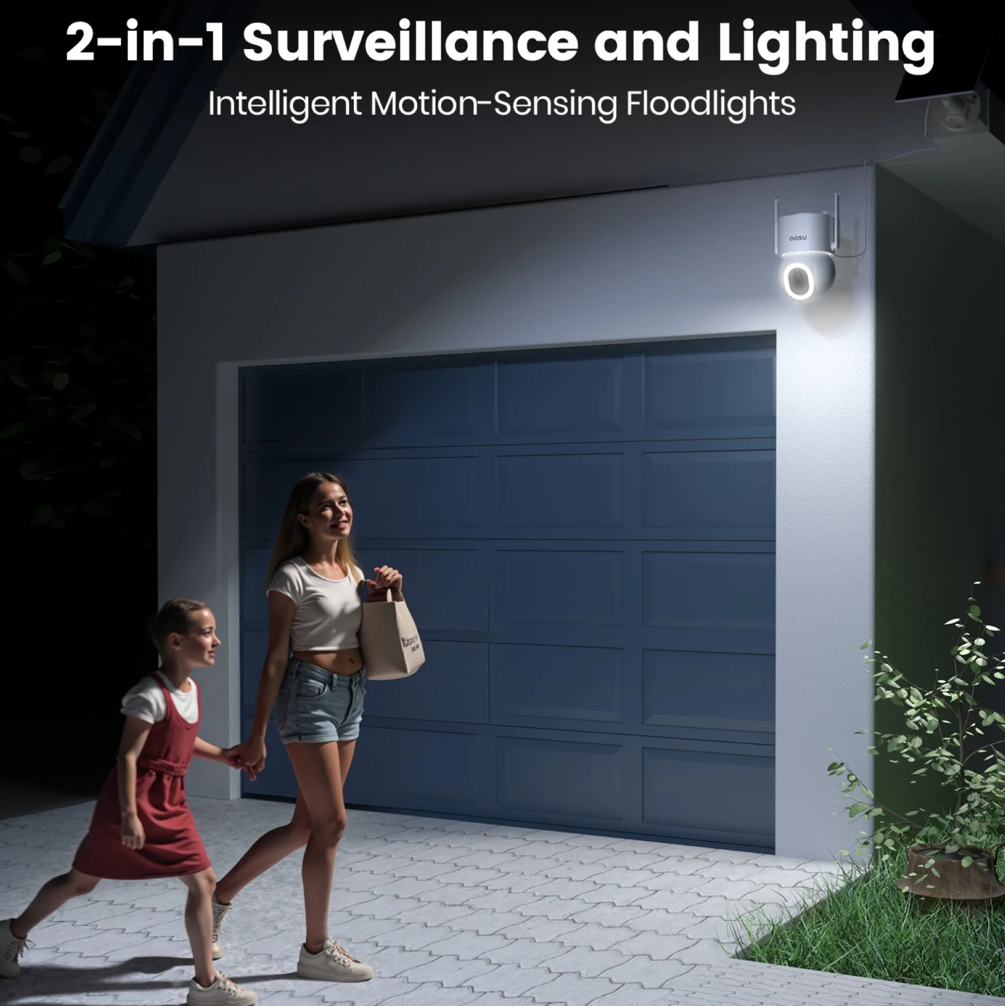 Aosu SolarCam D1 Max, overvågningskamera med solcelle, 3K, WiFi