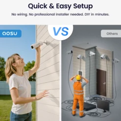 Aosu SolarCam P1 Max, overvågningssystem med solcelledrevne kameraer, 4K