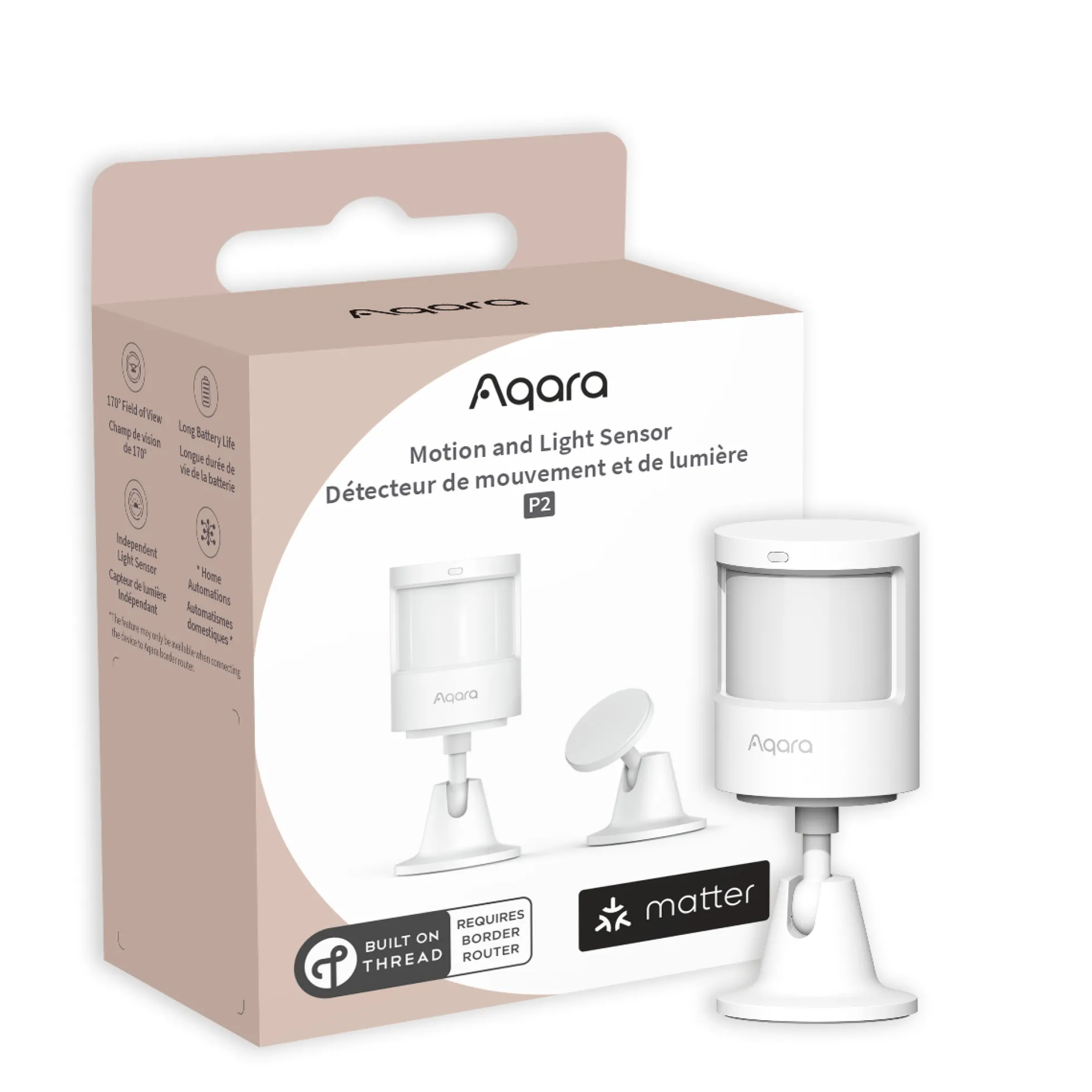 Aqara Motion and Light Sensor P2, bevægelse- og lyssensor, Thread/Matter, hvid