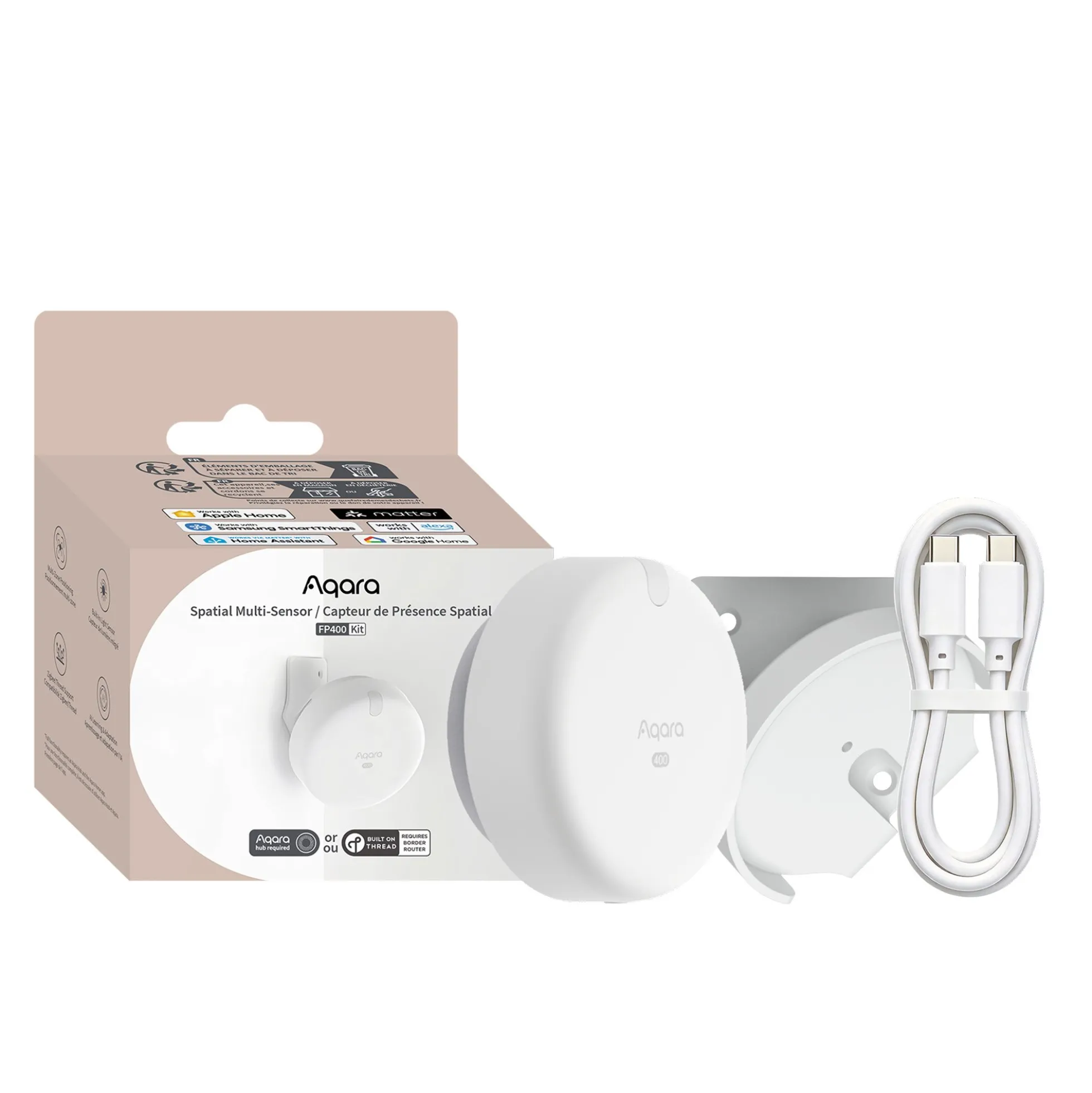 Aqara Spatial Multi-Sensor FP400, mmWave tilstedeværelsessensor/Presence Sensor, Matter (Thread) + Zigbee