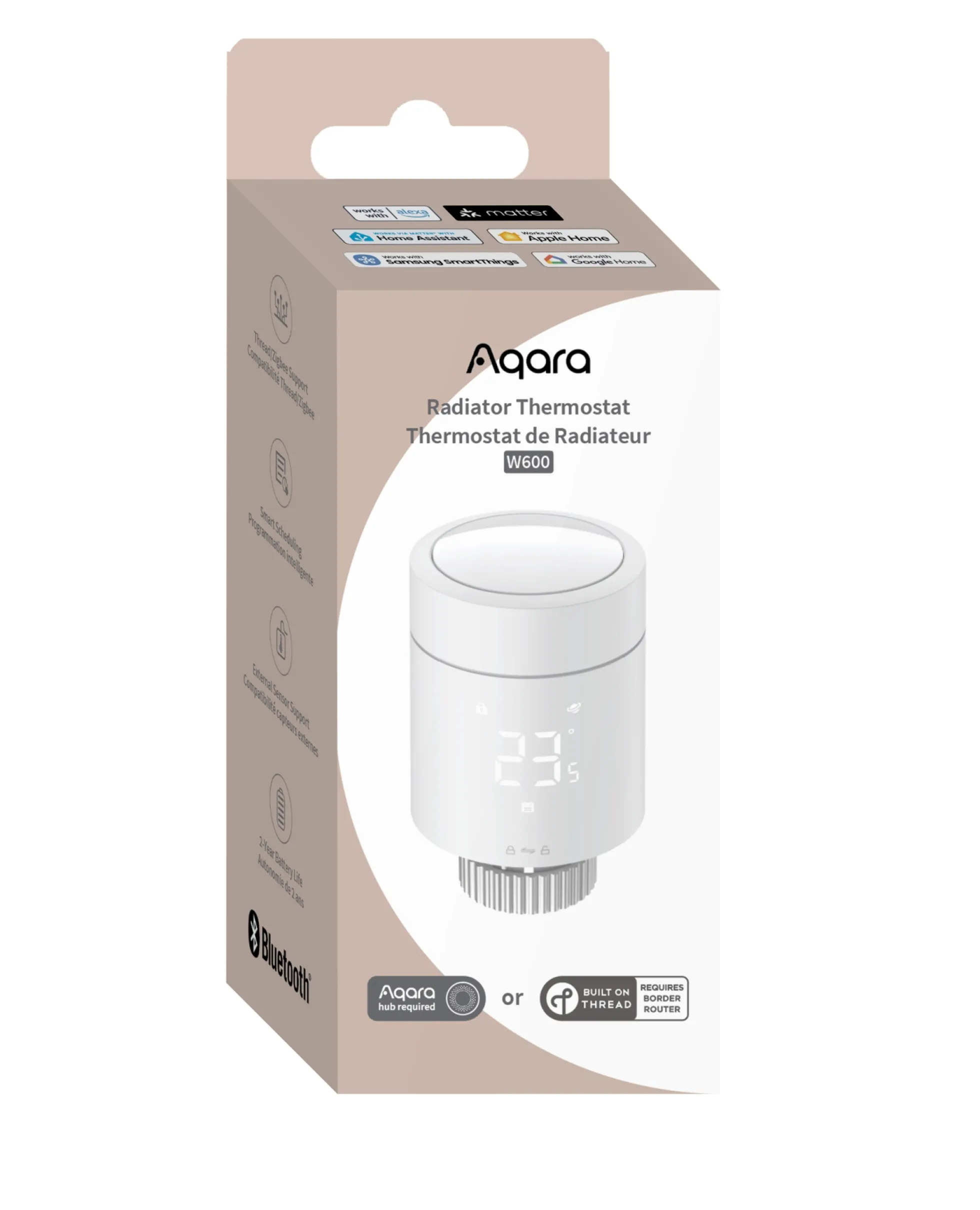 Aqara Termostat Valve W600, Zigbee/Matter radiatortermostat