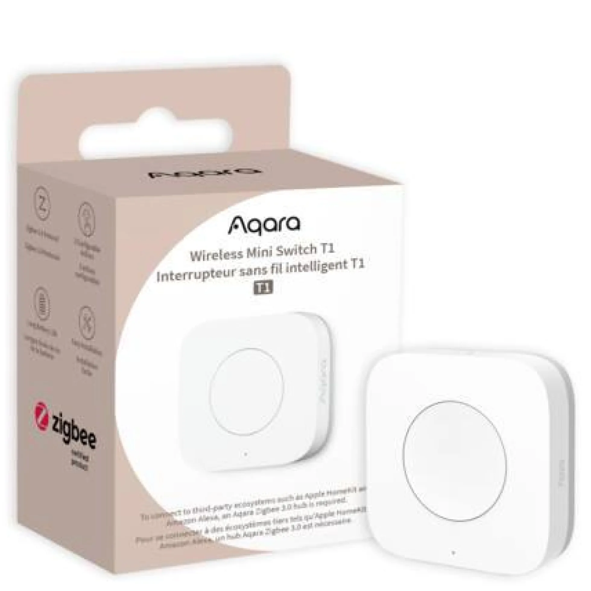 Aqara Wireless Mini Switch T1, Zigbee smart knap, hvid - 3 pak bundle