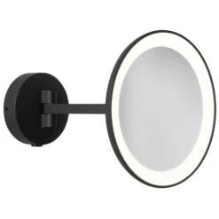 Astro Mascali Round LED makeup spejl, 7,4W, Ra90, 5 x forstørrelse, IP44, mat sort
