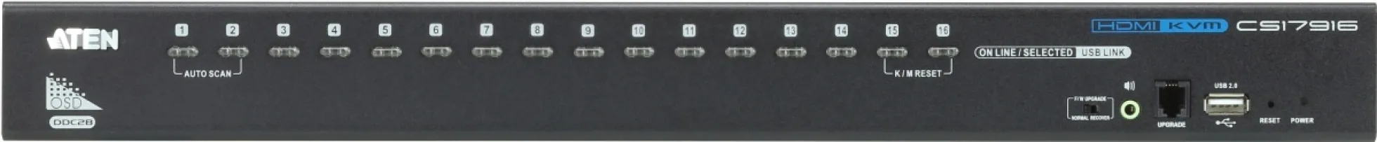 ATEN CS17916 KVM-switch 1 konsol styrer 16 Computere, HDMI, USB, 19" 1