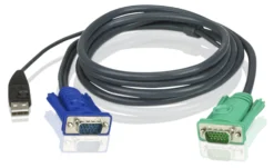 ATEN, KVM-kabel, SPHD15 han til HD15 han & USB Type A han, 5m