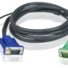 ATEN, KVM-kabel, SPHD15 han til HD15 han & USB Type A han, 3m