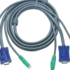 ATEN, KVM-kabel, 2xPS/2 han-han og 1xHD15 han-hun, 5m