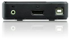 ATEN KVM switch, 1-2, DisplayPort, USB, 3,5mm, UHD, 1,8m, sort