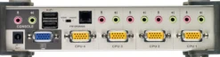 ATEN KVM-switch, 1 konsol styre 4 computere, USB, 2 ekstra USB-porte,