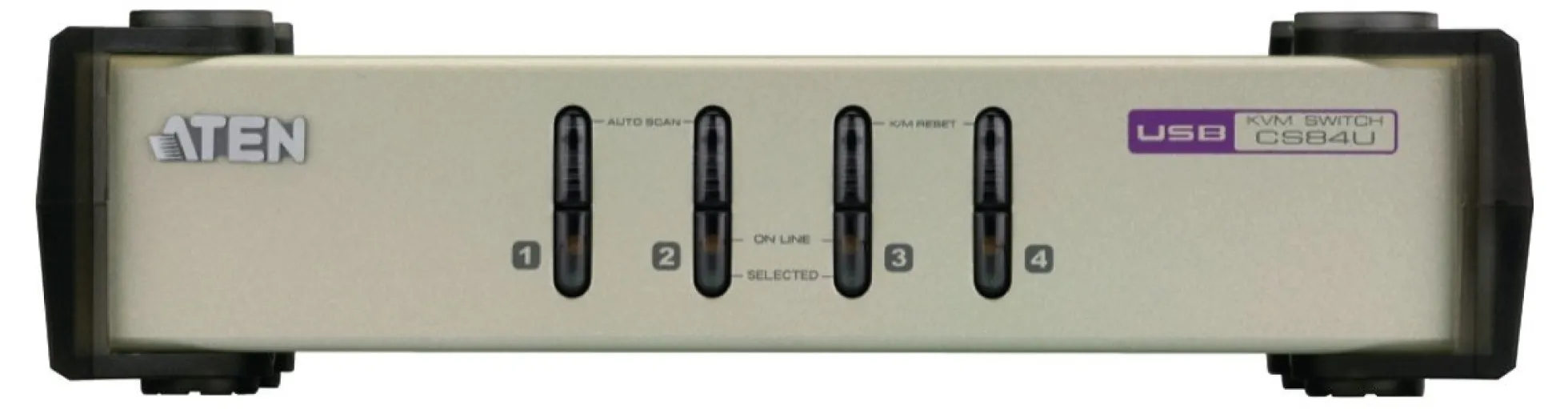 ATEN KVM-switch, 1 konsol styre 4 computere, OSD, VGA, USB og PS/2