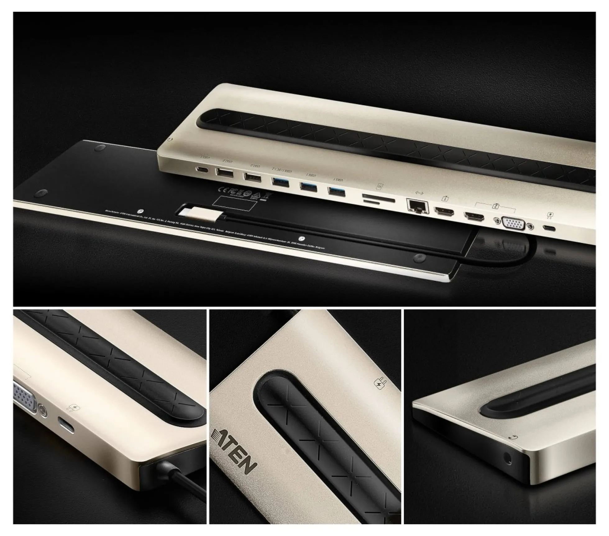 ATEN USB-C Multiport Dock with Power Pass-Through (13 Devices)