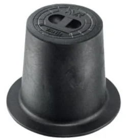 AVK gadedæksel med prop til stikledningsventiler, max 250° C, højde 130 mm, polyamid, prop af støbejern
