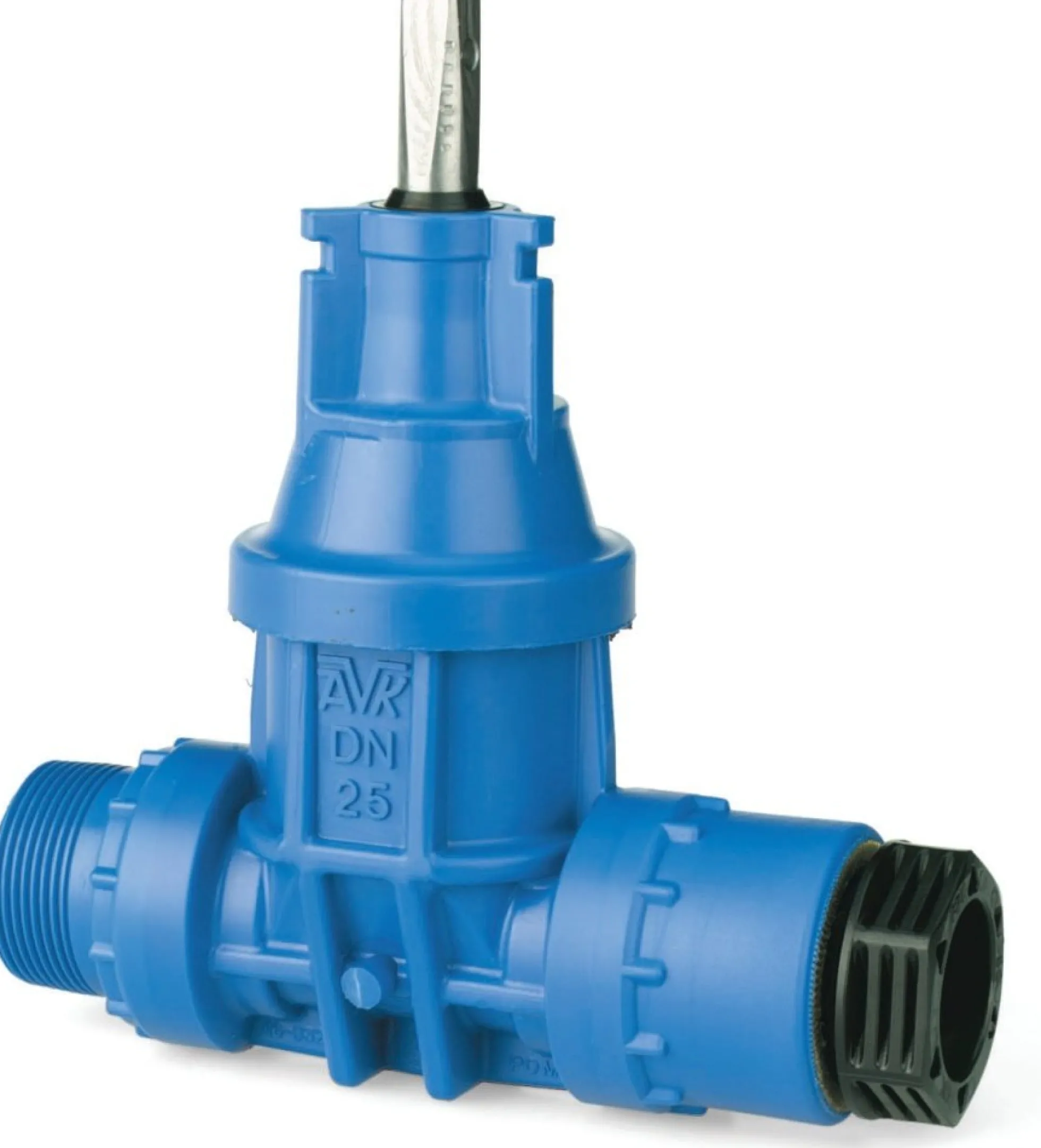 AVK 40 mm x 1.1/2" POM stikledningsventil med PRK/nippel, PN16
