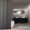 Badeforhæng Victoria, 180x200 cm, koksgrå, polyester