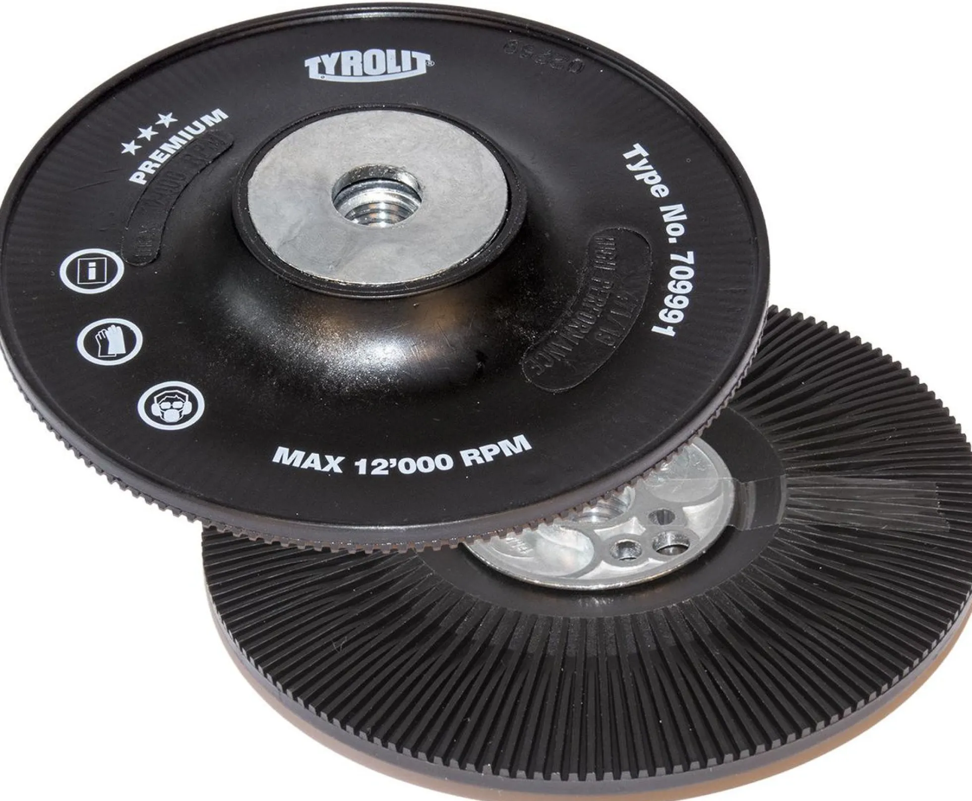 Bagskive til fiber rondeller, 125 mm x 22 mm, M14, meget hård