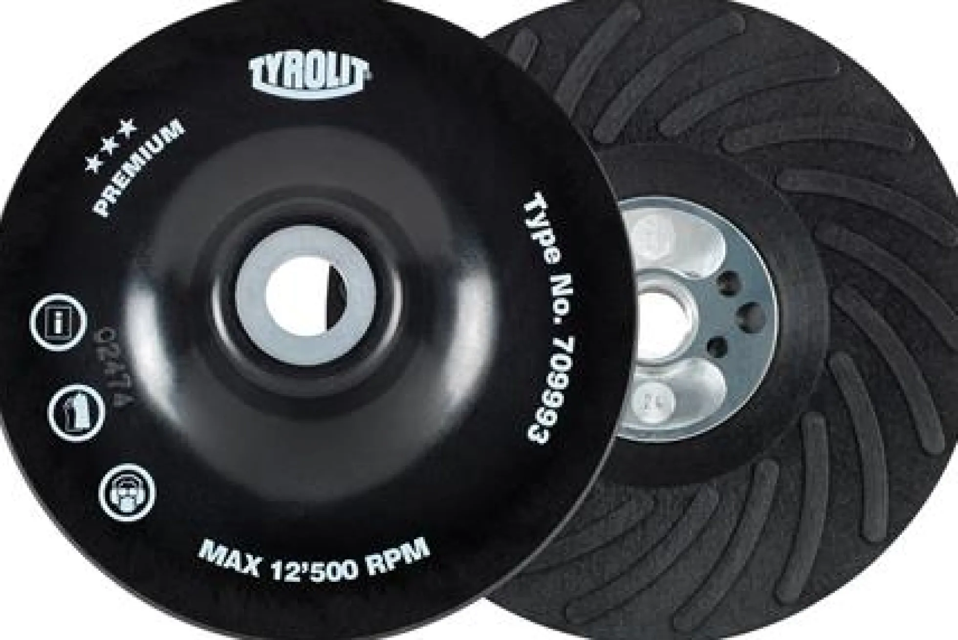 Bagskive til fiber 125x22, M14 P, uni hard - Tyrolit