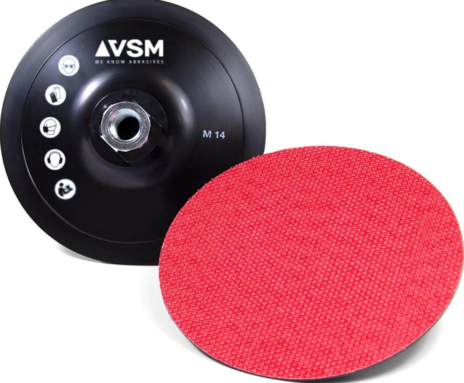 Bagskive ZKL Ø125-M14 hård gummi velcro