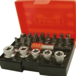 Bahco bits- og toppesæt, 26 dele, 1/4