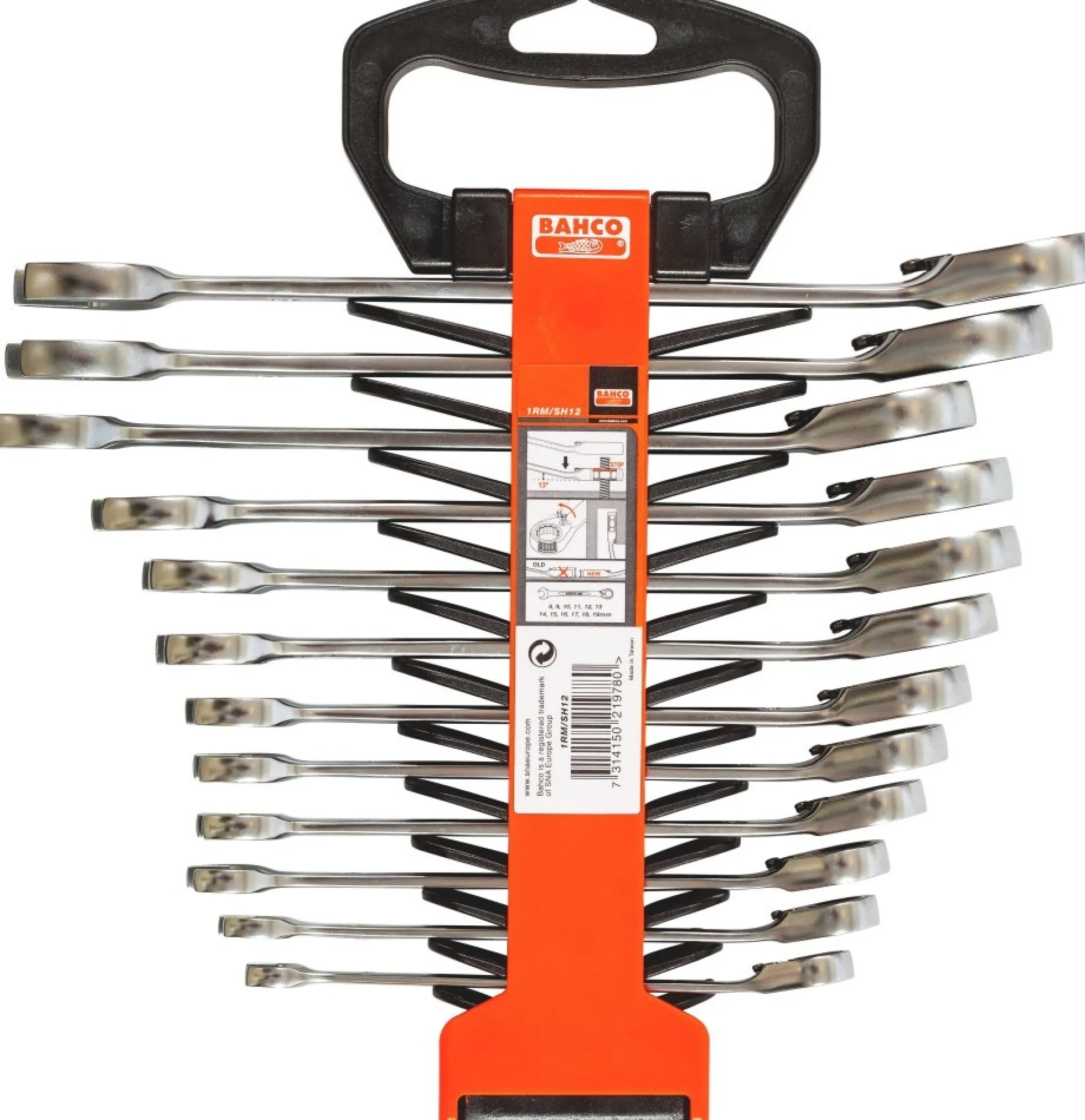 Bahco ringskraldenøglesæt, 1RM/SH12, 8-19 mm, 12 dele