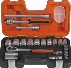 Bahco 1/2" topnøglesæt, 23 dele, tommemål 3/8-1.1/4"