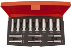 Bahco toppesæt 3/8" lang, 14 dele, 6-19mm