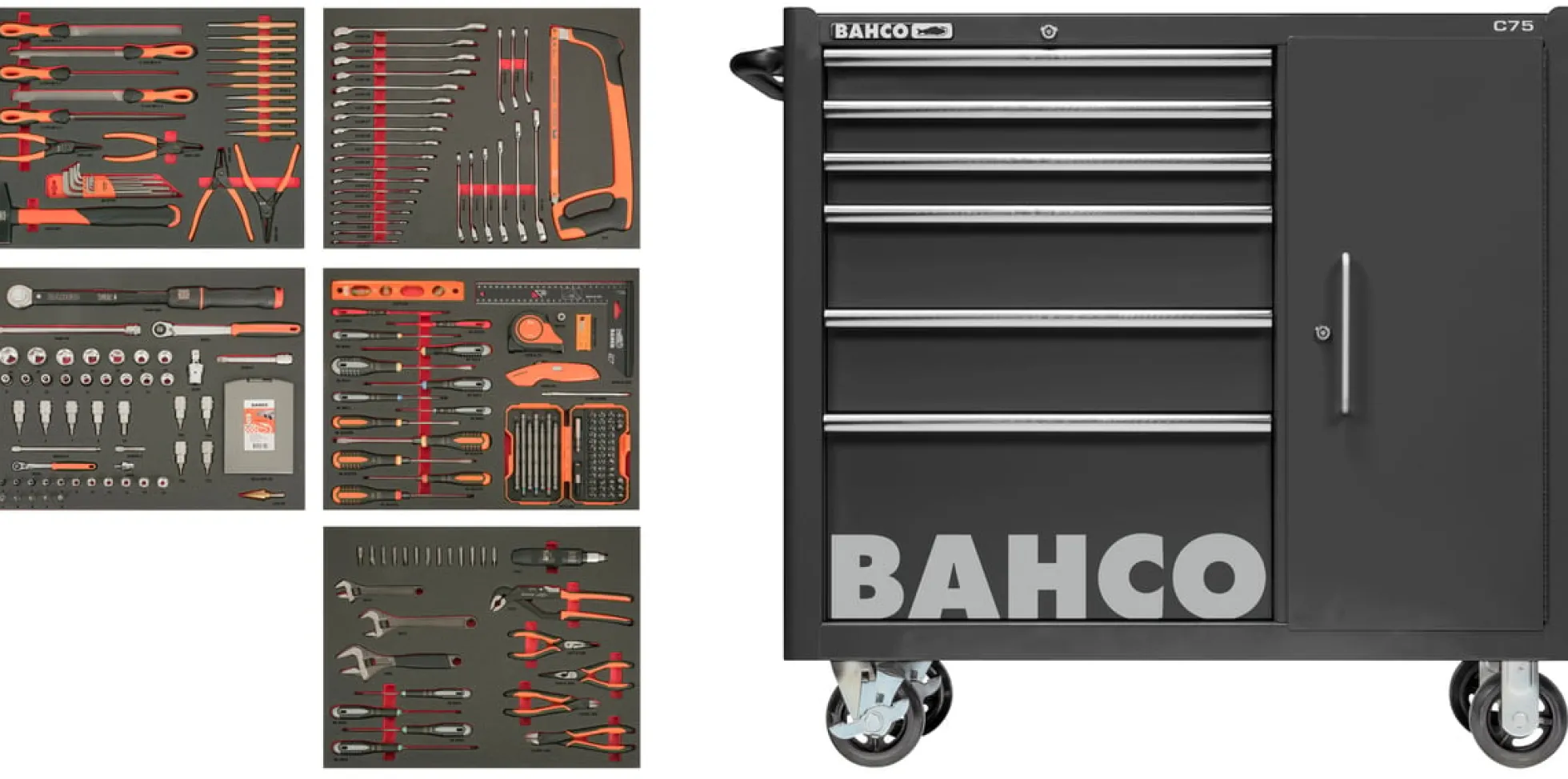 Bahco 40” værktøjsvogn, m. 237 dele
