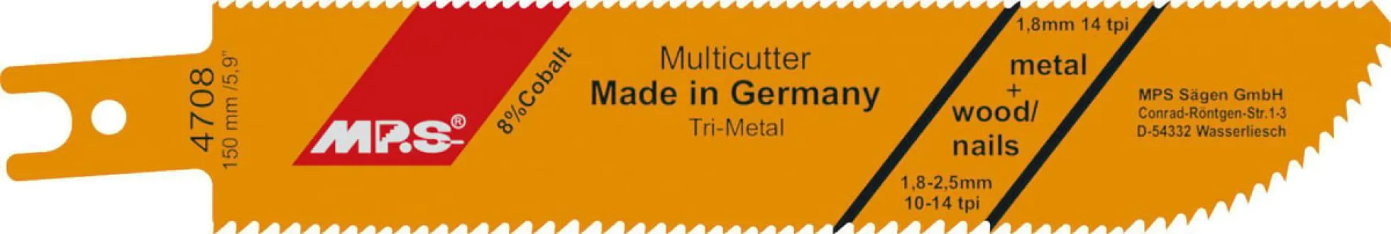 Bajonetsavklinge 4708, 150mm, Trimetal, 10-14/14 tpi, 2 stk - Wareco