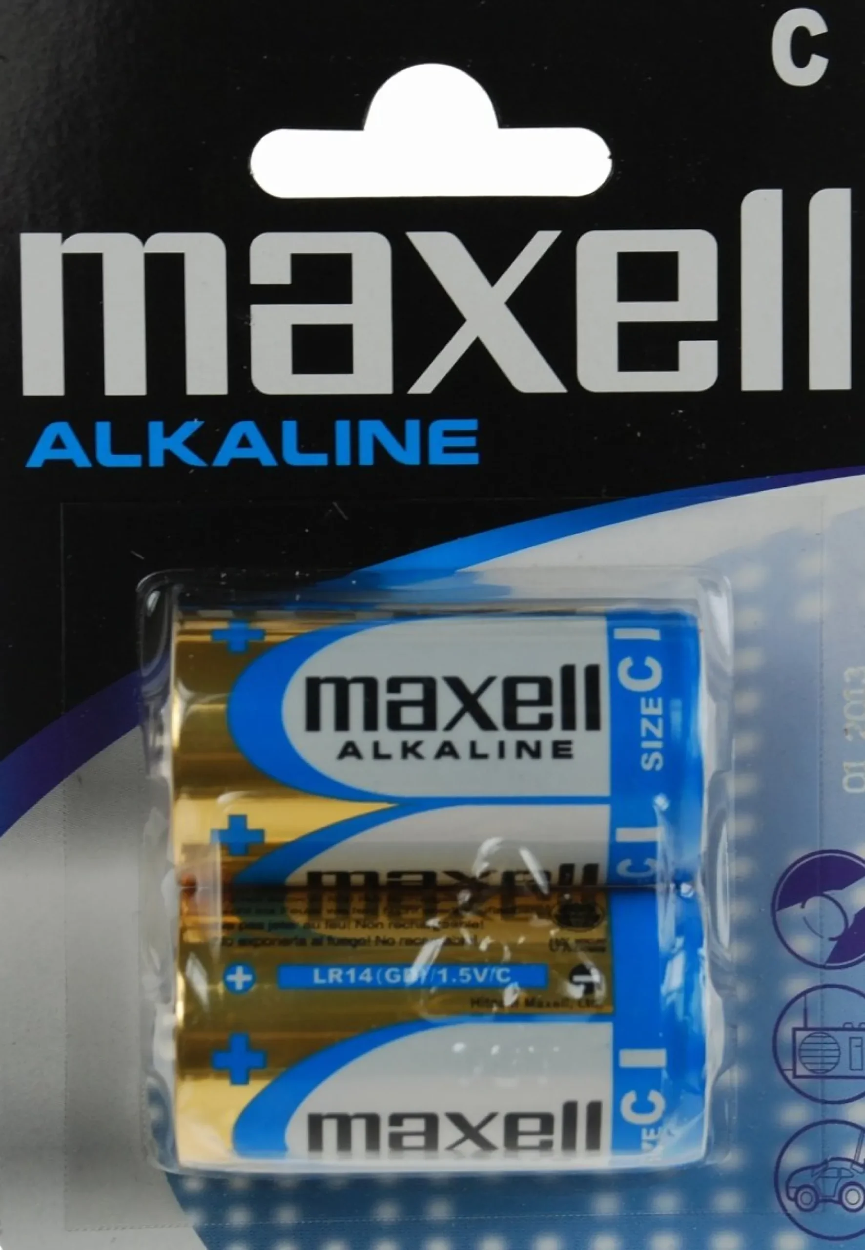 Batteries, C (LR14), Alkaline, 1.5V, 2-pack
