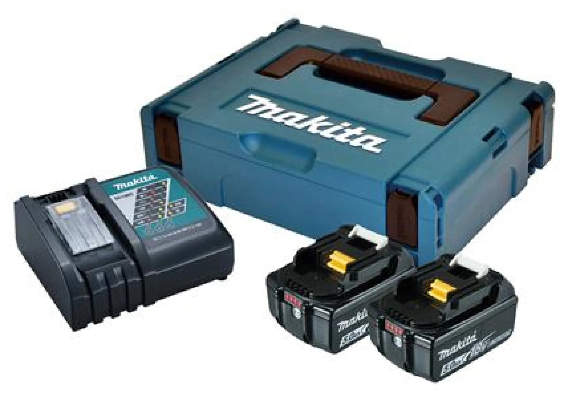 Batteripakke, 2xBL1850B 5,0Ah + DC18RC - Makita