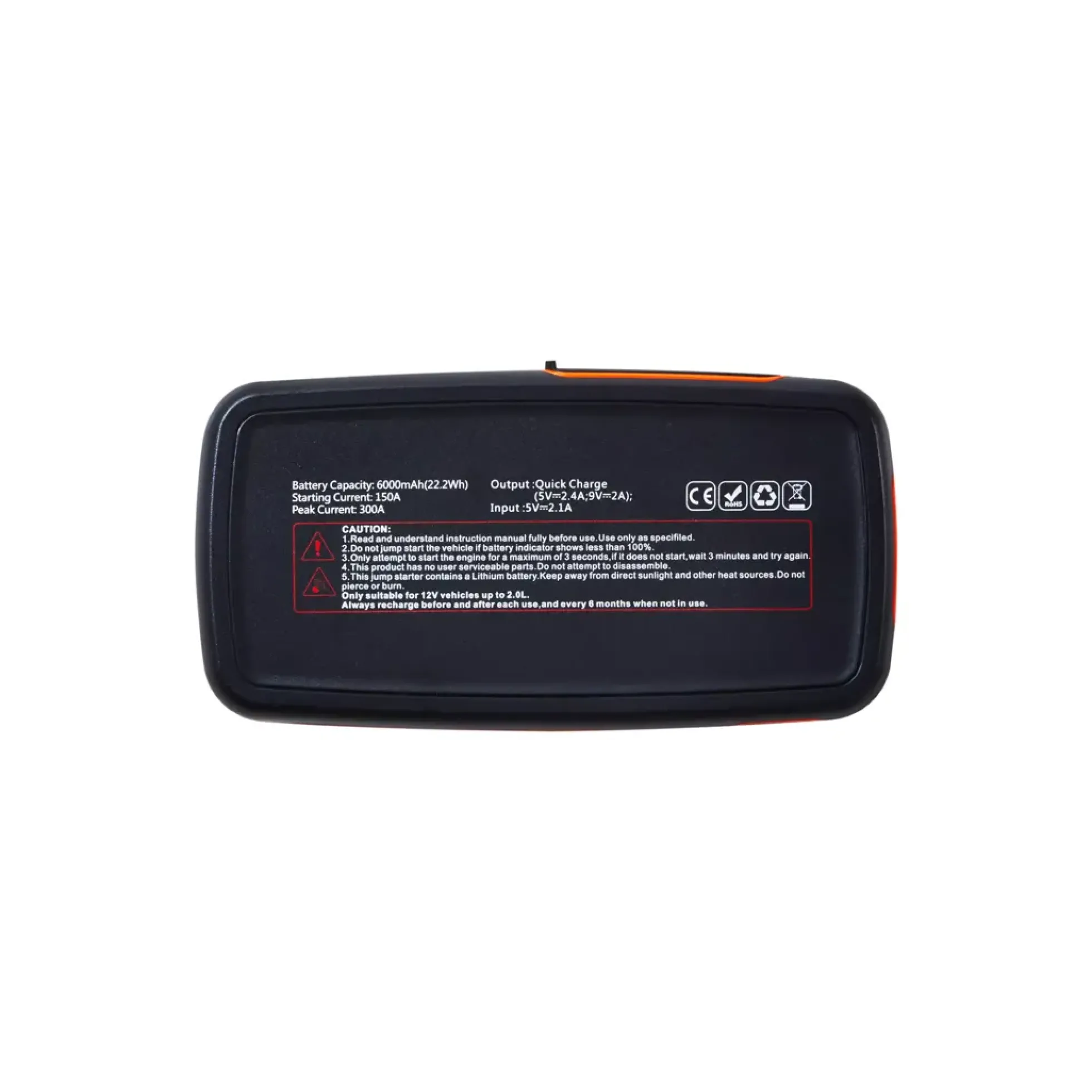 BATTERYstart 200 jump starter med powerbank, 6000 mAh