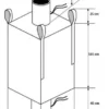 Bigbag antistatisk, 91 x 91 x 164 cm, med Ø50 x 50 cm