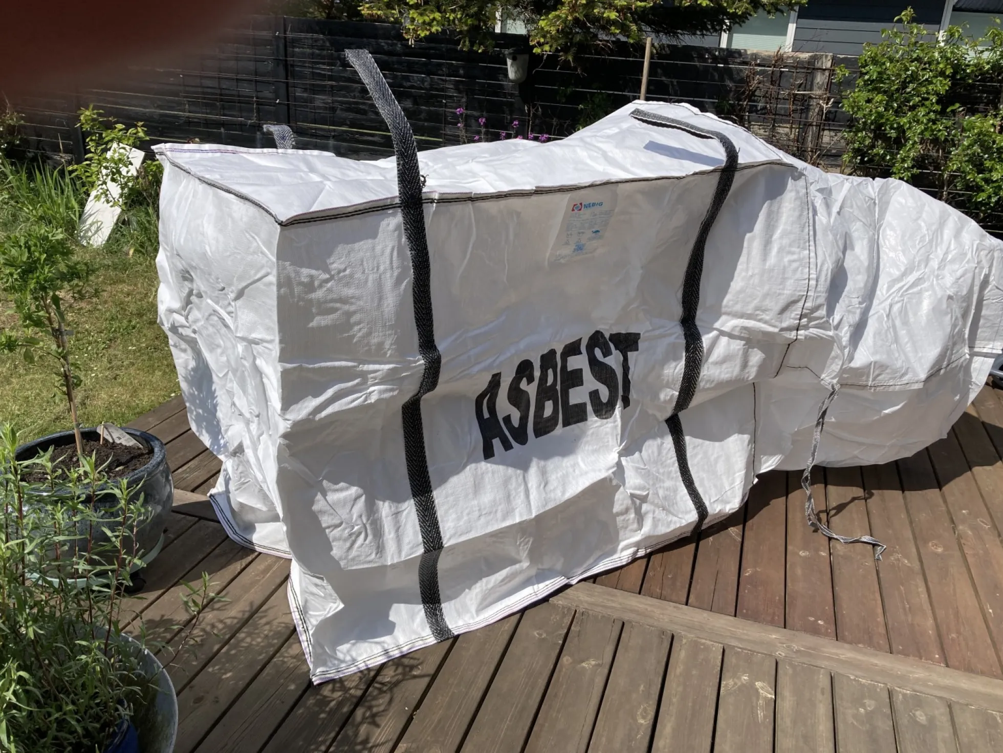 BIG BAG til asbest, 97x117x147 cm, til sidefyldning