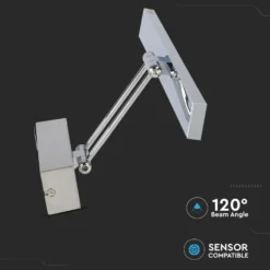 Billede-/spejllampe VT-7009CH, 9W, 3000K, 380 lumen, 455 mm, krom - Kulør: Varm