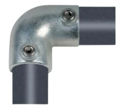 Bøjning 90° , galvaniseret, vandrørs-fitting til stativ og reol - Pipe Clamps