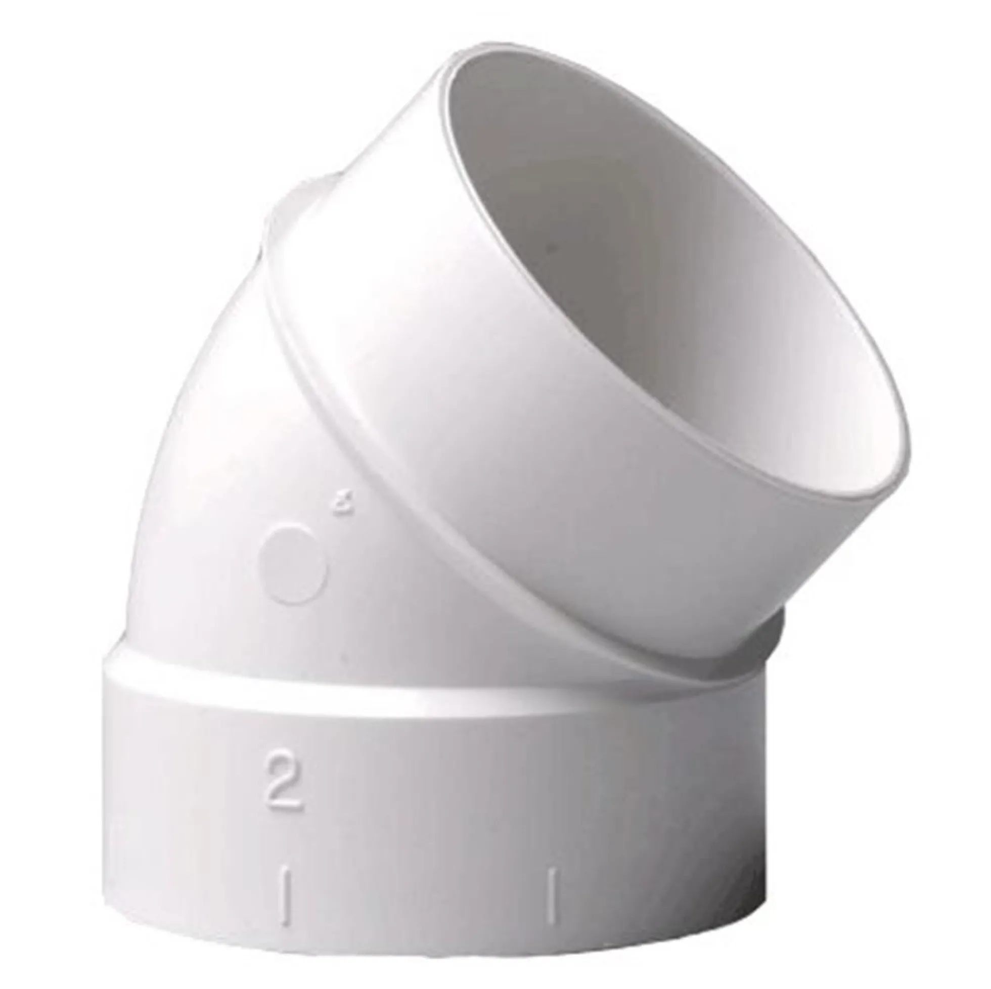 Bøjning 45 grader med nippel, 51mm rørdimension