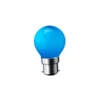 B22 LED pære, 1.8W, 180 lumen, 180° spredning, 72 x 45 mm, blå - CARNI