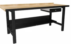 Blika Værkstedsbord VBB-1.20, komplet inkl. hylde og skuffe, RAL 7035/9005