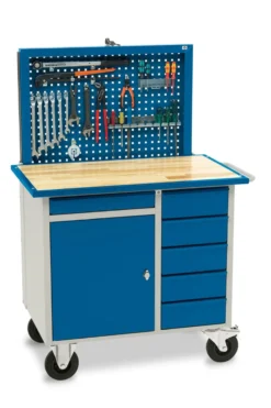 Blika værkstedsvogn VV-2 med elevatortavle VT-1, RAL 7035/5017