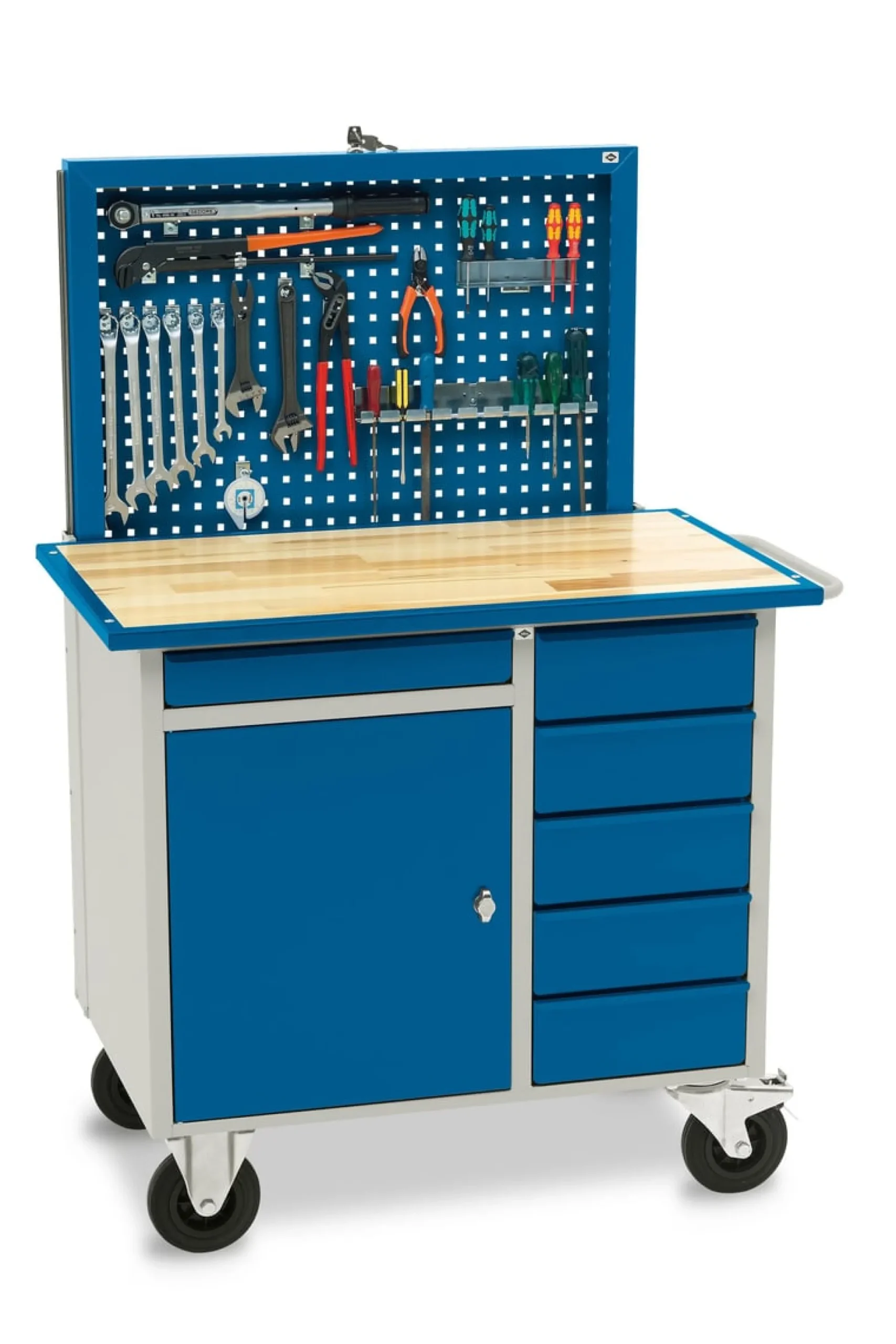 Blika værkstedsvogn VV-2 med elevatortavle VT-1, RAL 7035/5017