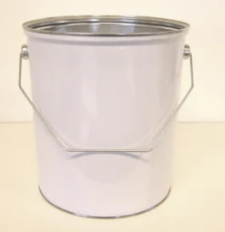 Blikspand, 5 liter, u/låg, hvid