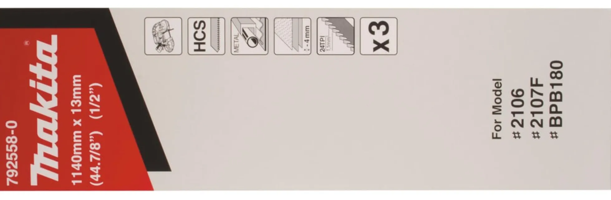 Båndsavsklinge 24T, 1140 mm x 13 mm x 0,5 mm, 3 stk