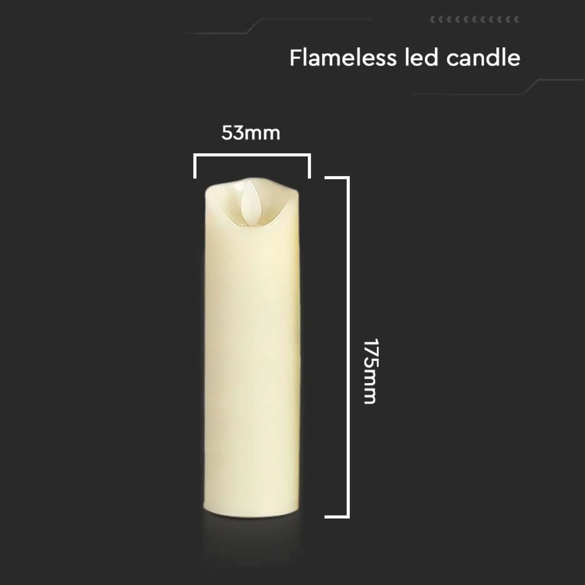 Bordlampe i kertepære design, 53x175mm, kræver AA batteri - V-TAC