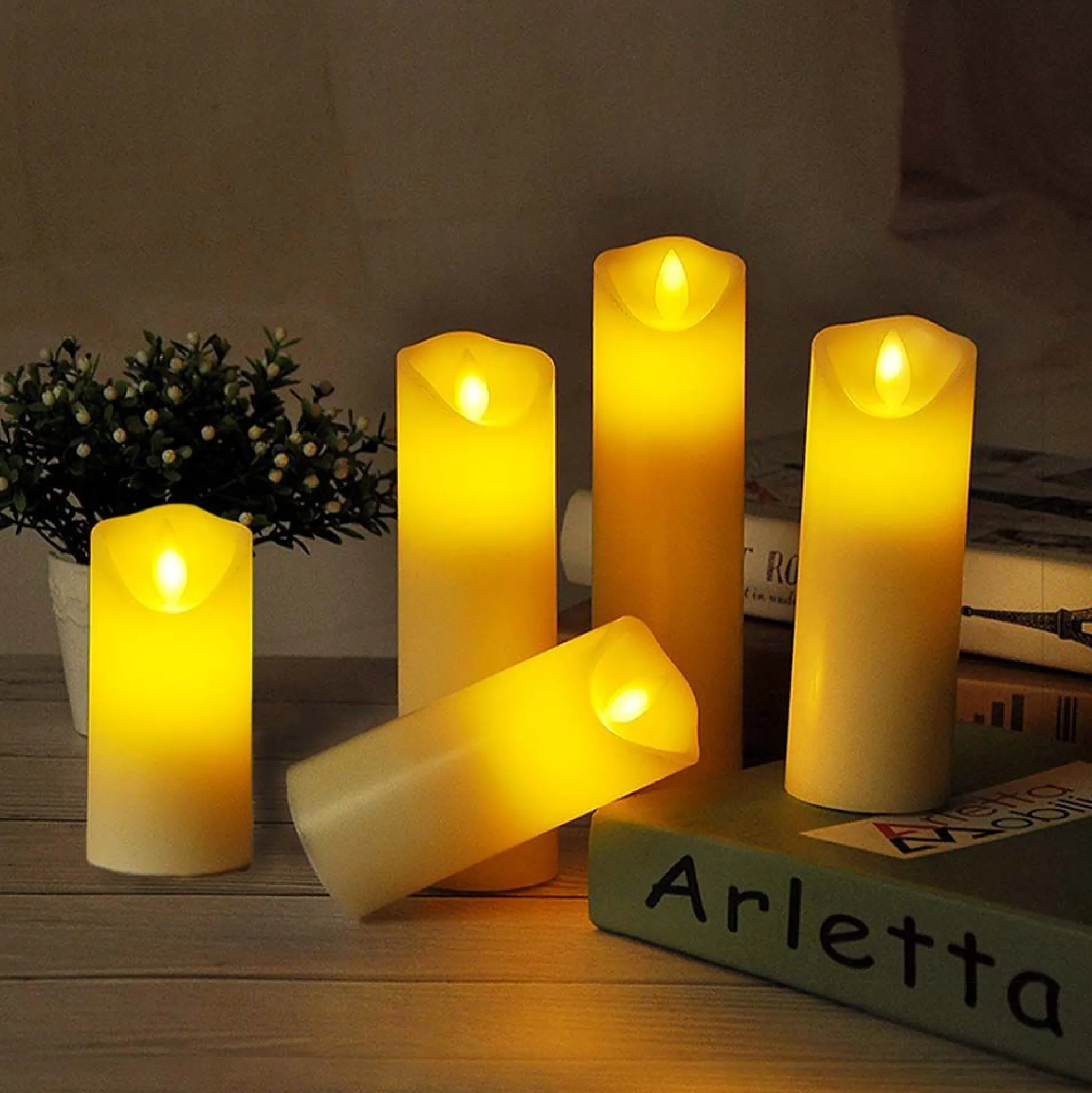 Bordlampe i kertepære design, 53x175mm, kræver AA batteri - V-TAC