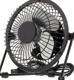 Bordventilator USB-blæser, 10 cm, DELTACO, 1x USB Type A han, sort
