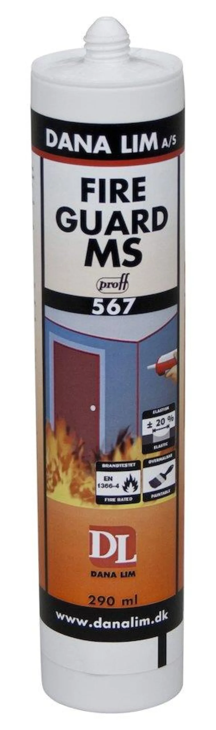 Brandfuge Fire Guard MS 567, 290 ml, hvid